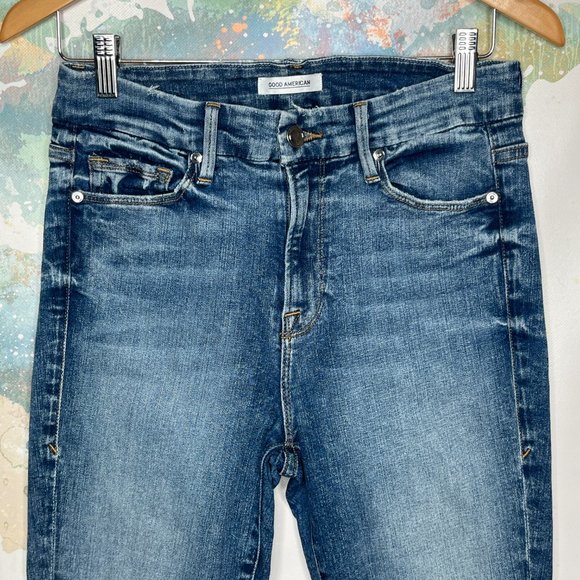 Good American Jeans Size 8/29 Good Legs Skinny Sculpting Distressed Stretchy - Picture 2 of 12